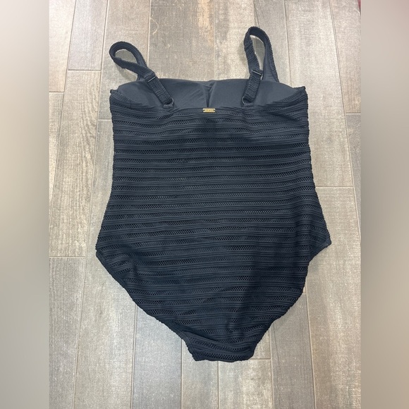 NEW Lauren Ralph Lauren Ottoman Mesh Square Neck One Piece - Picture 4 of 12